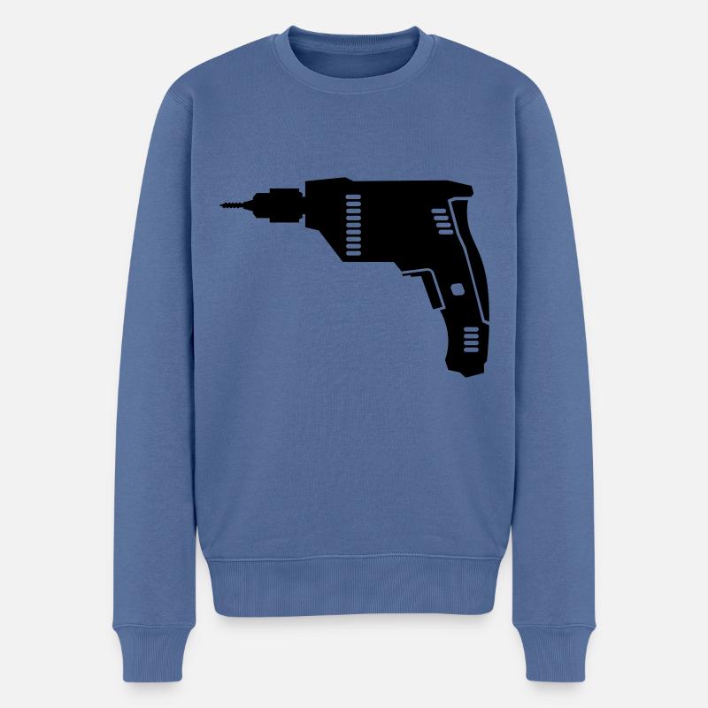 Bohrmaschine - Männer Premium Bio Pullover - Taubenblau