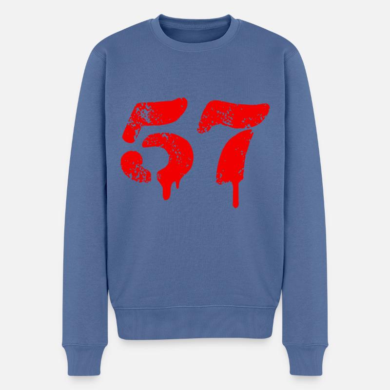 Symbole numérique 57 - Pull Premium bio Homme - bleu pigeon
