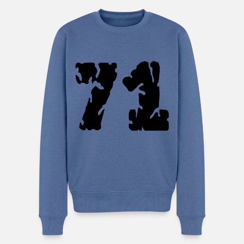 71 Maillot numéro - Pull Premium bio Homme - bleu pigeon