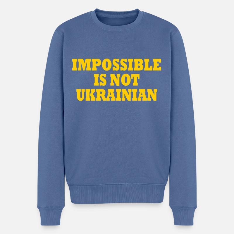 impossible is not ukrainian - ukraine - Pull Premium bio Homme - bleu pigeon