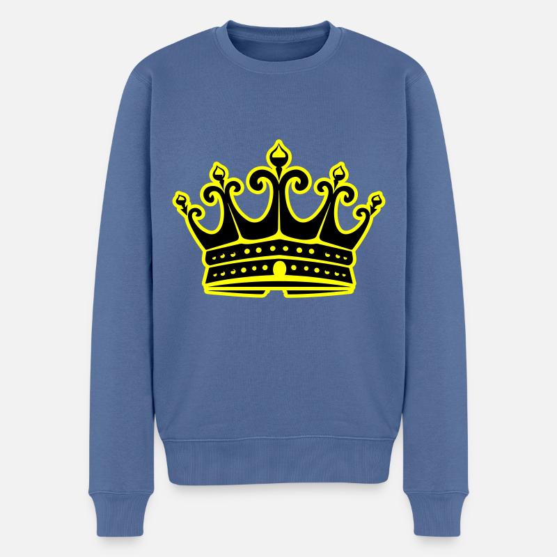 Symbole de la couronne royale - Pull Premium bio Homme - bleu pigeon