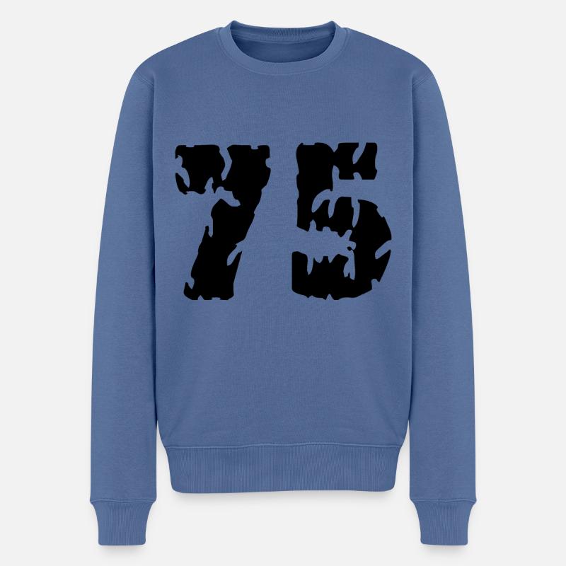 75 Zahl Trikot - Männer Premium Bio Pullover - Taubenblau