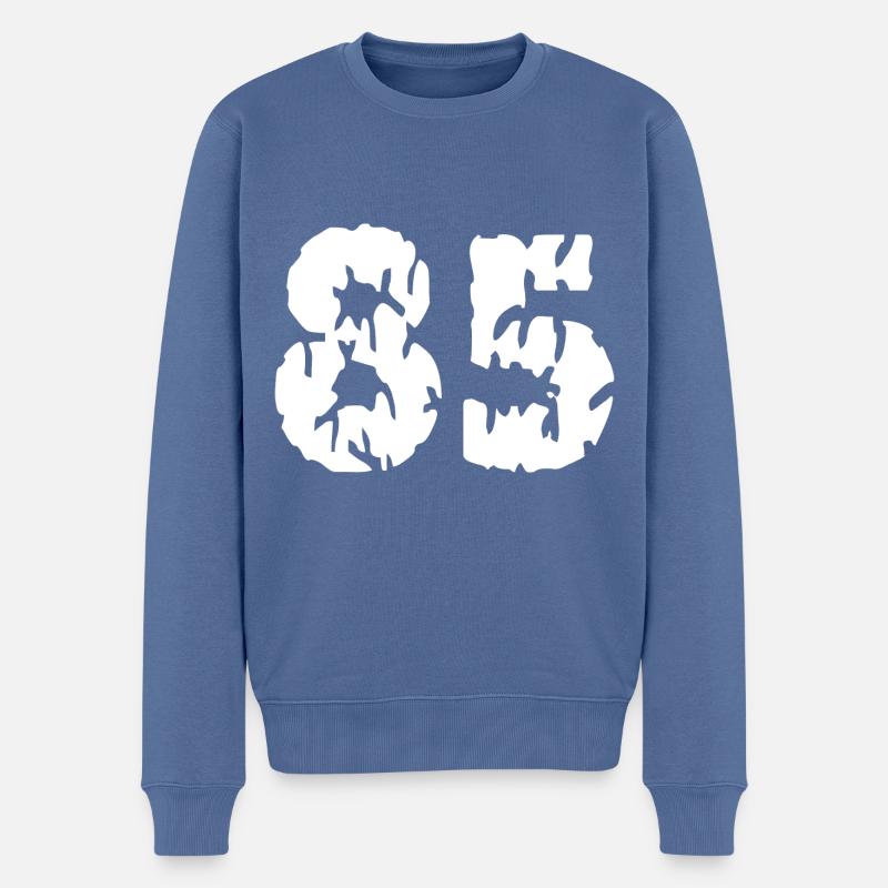 85 Zahl Trikot - Männer Premium Bio Pullover - Taubenblau