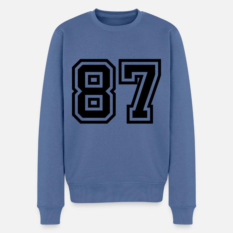 Symbole numérique 87 - Pull Premium bio Homme - bleu pigeon