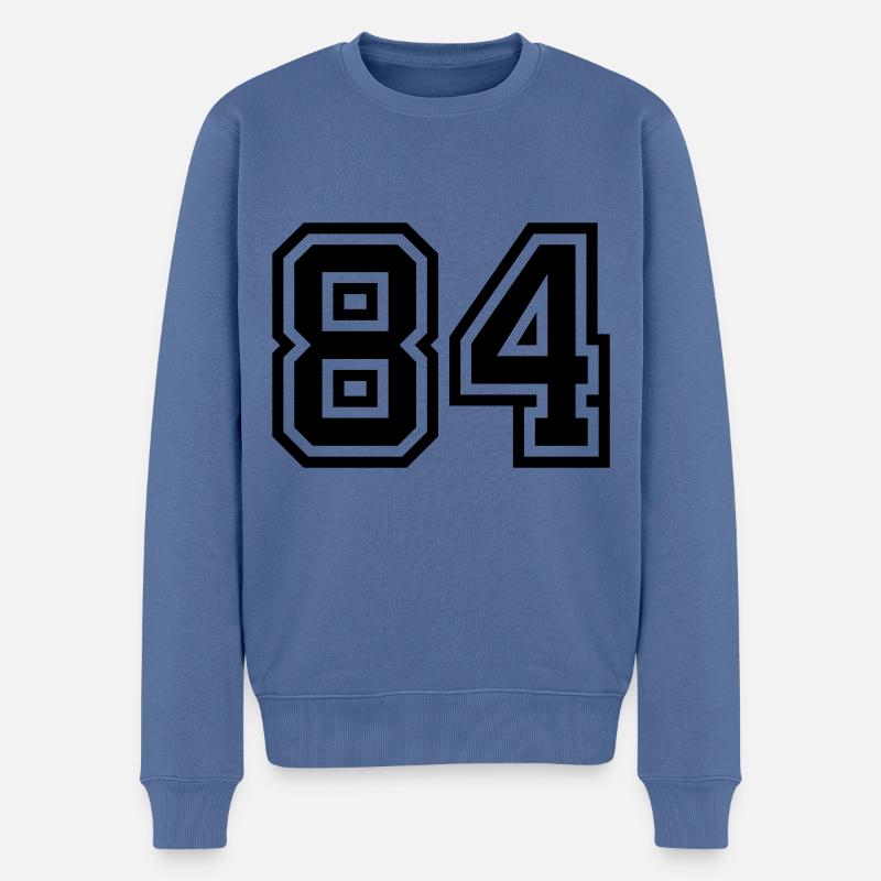 84 Zahl Symbol - Männer Premium Bio Pullover - Taubenblau