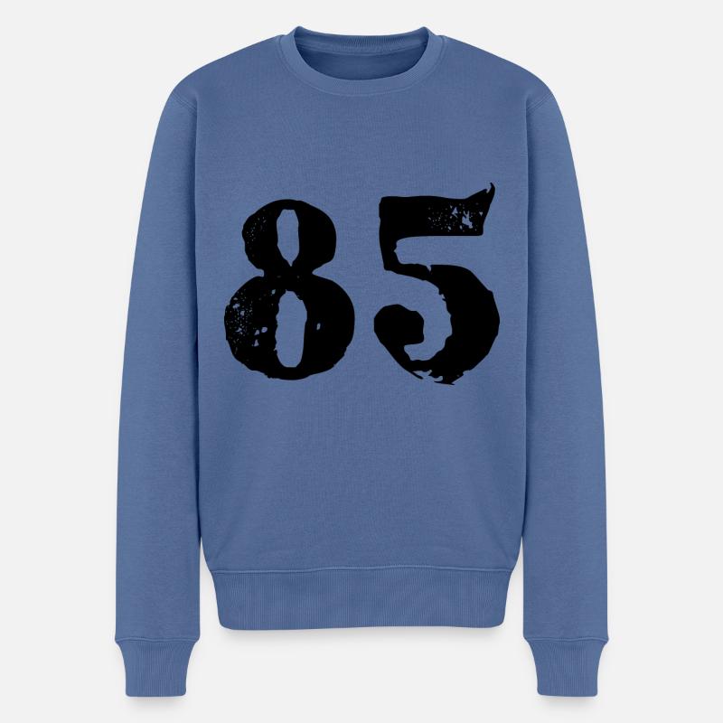 85 Zahl Trikot - Männer Premium Bio Pullover - Taubenblau