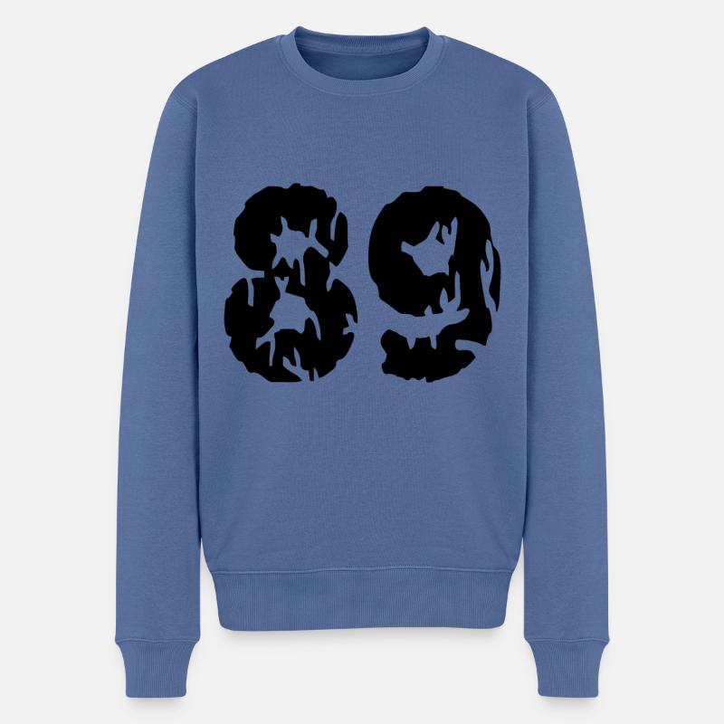 89 Zahl Trikot - Männer Premium Bio Pullover - Taubenblau