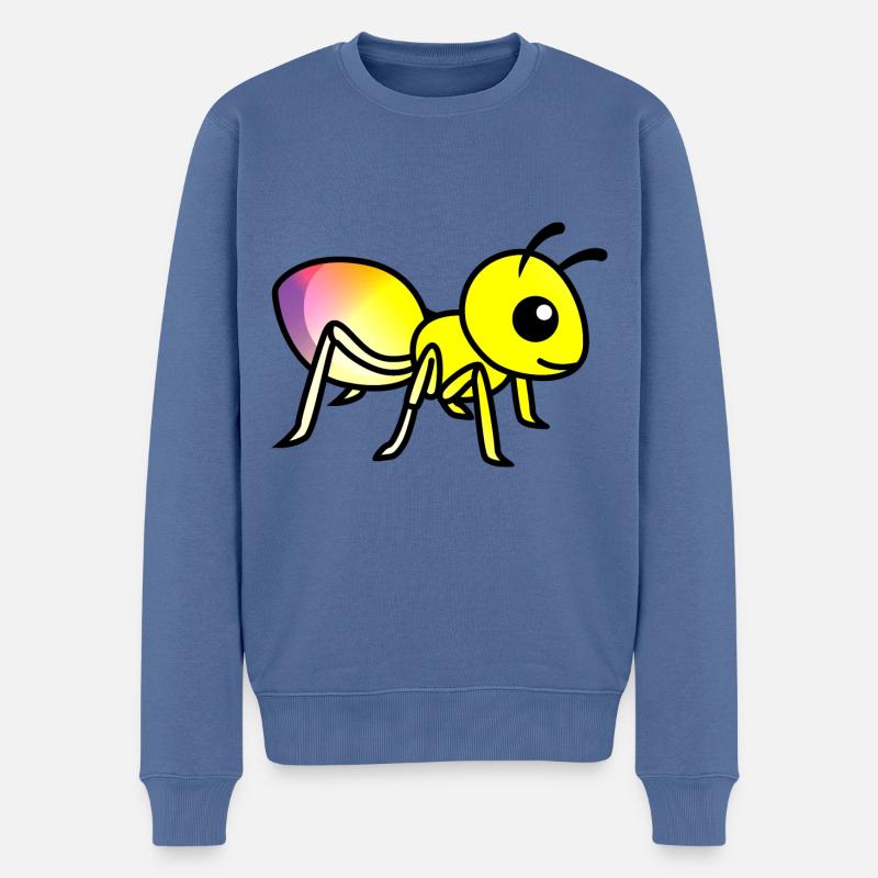 Ameise Comic Tier - Männer Premium Bio Pullover - Taubenblau
