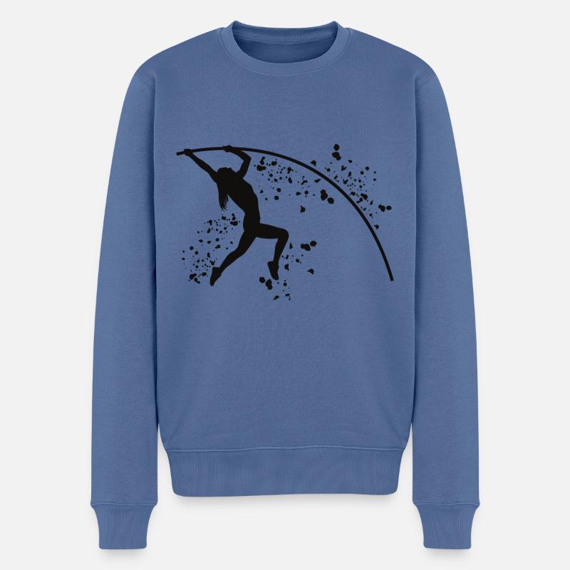 Stabhochspringer Kids Stabhochsprung - Männer Premium Bio Pullover - Taubenblau