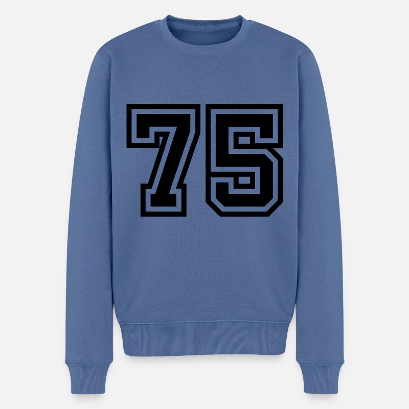 75 Zahl Symbol - Männer Premium Bio Pullover - Taubenblau