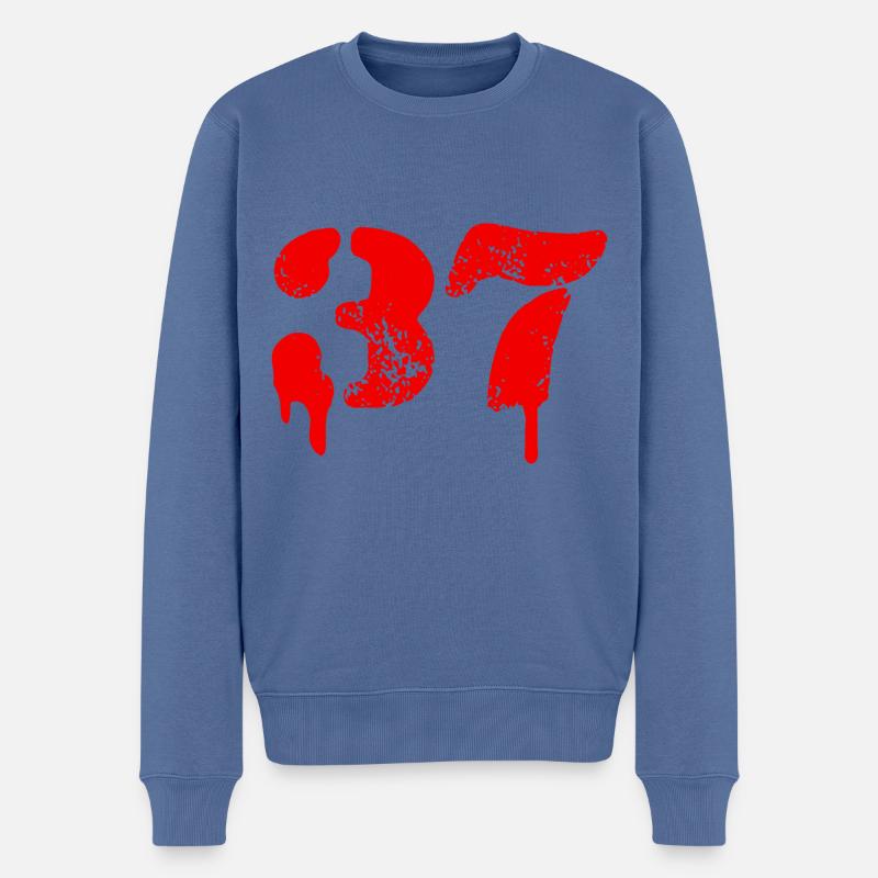 37 Zahl Symbol - Männer Premium Bio Pullover - Taubenblau