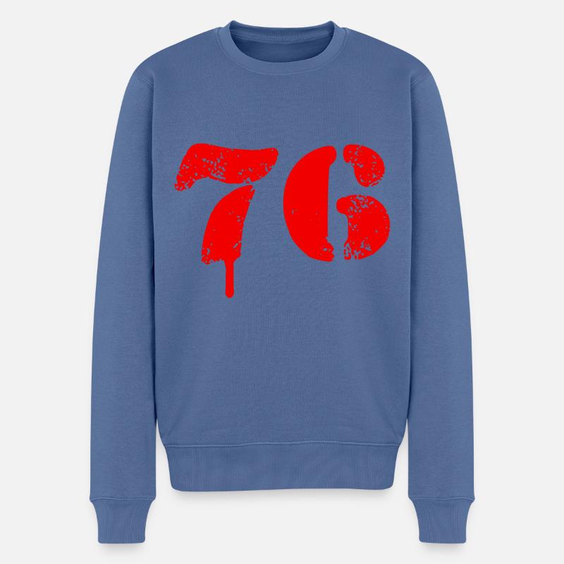 Symbole numérique 76 - Pull Premium bio Homme - bleu pigeon