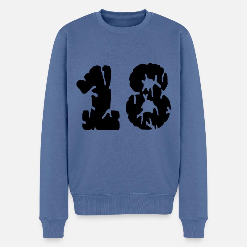 Maillot 18 Numéro - Pull Premium bio Homme - bleu pigeon
