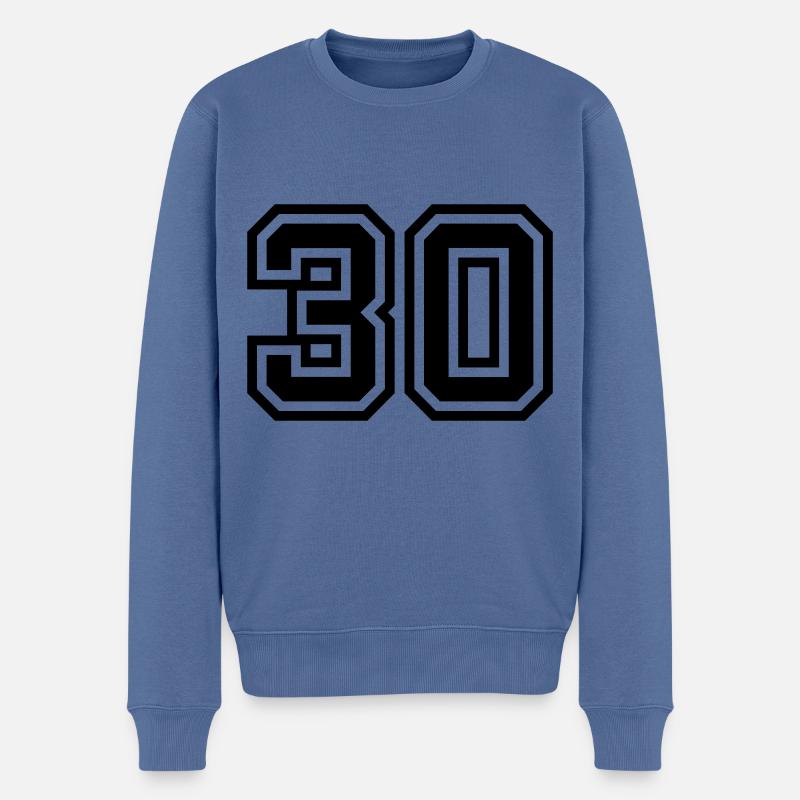Symbole de 30 chiffres - Pull Premium bio Homme - bleu pigeon