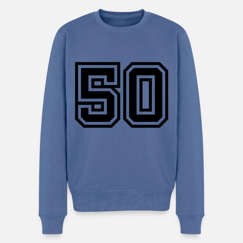 50 Zahl symbol - Männer Premium Bio Pullover - Taubenblau