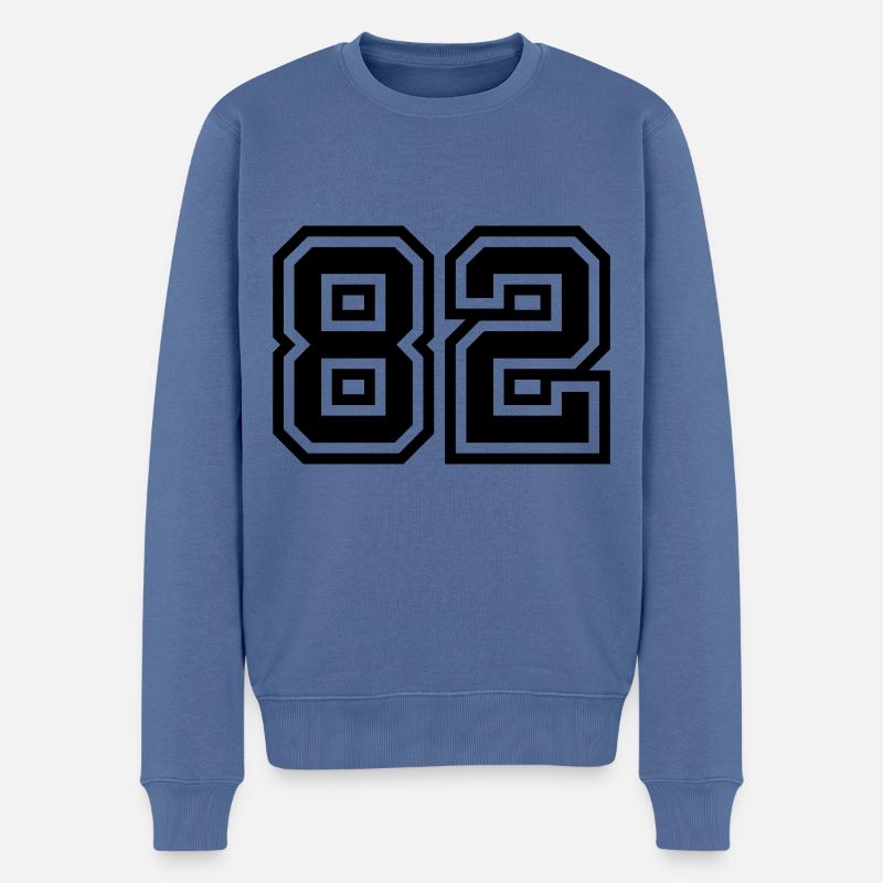 82 Zahl Symbol - Männer Premium Bio Pullover - Taubenblau