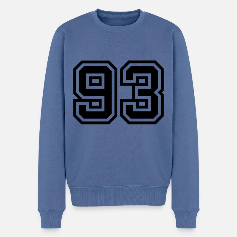 93 Symbole numérique - Pull Premium bio Homme - bleu pigeon