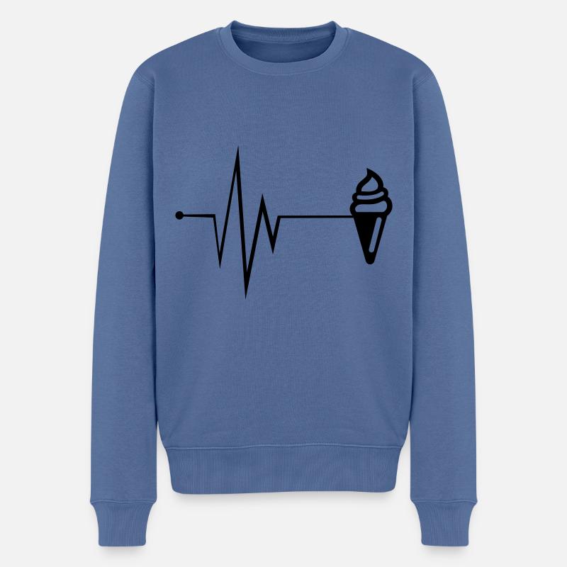 Icône de glace pulse - Pull Premium bio Homme - bleu pigeon