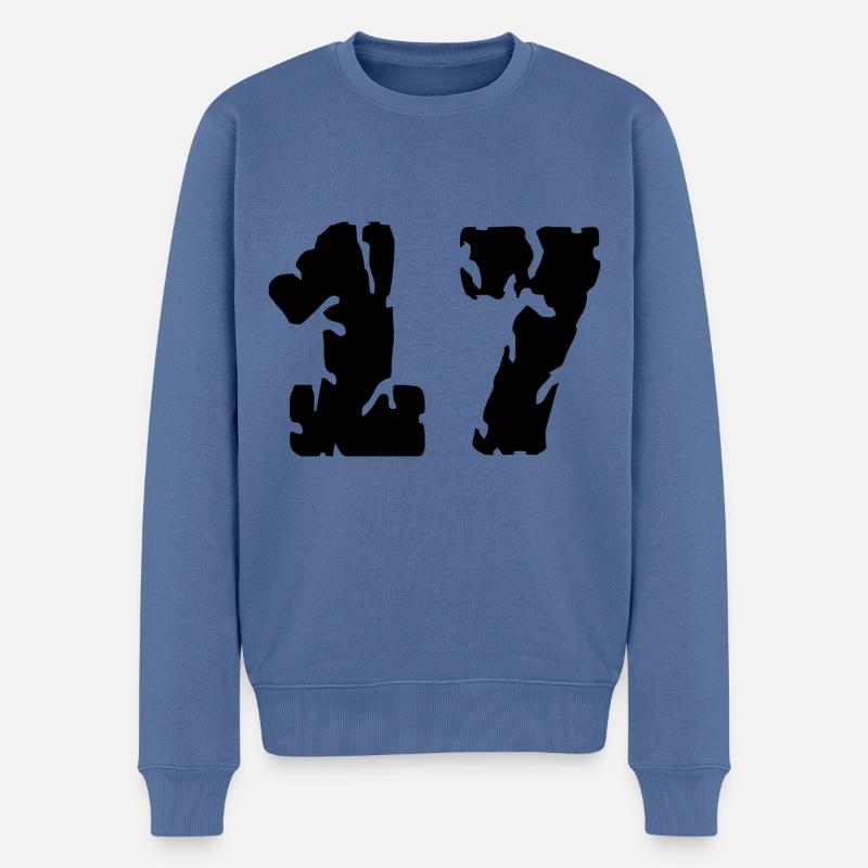 Maillot 17 numéro - Pull Premium bio Homme - bleu pigeon
