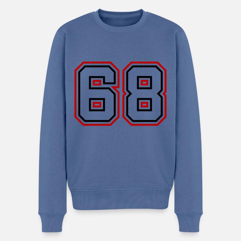 68 Numéro de numéro - Pull Premium bio Homme - bleu pigeon