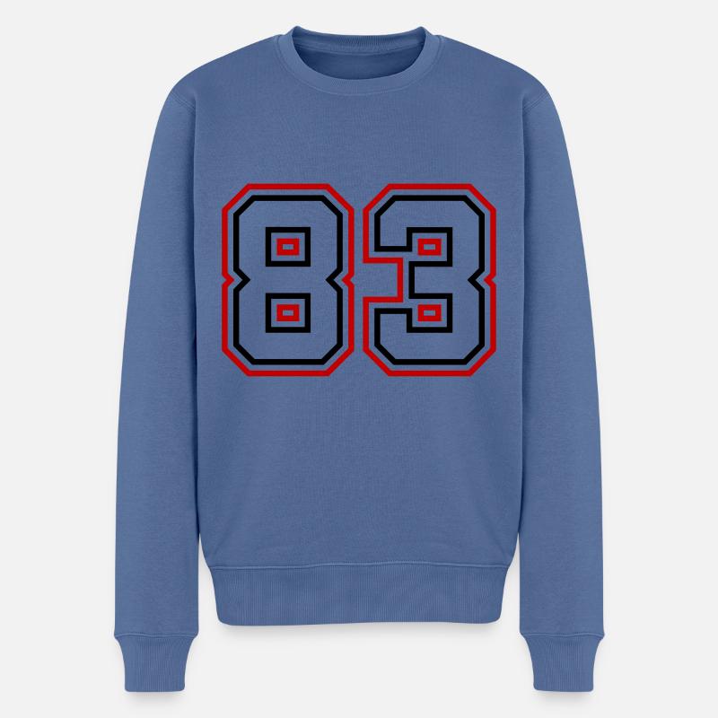 83 Zahl nummer - Männer Premium Bio Pullover - Taubenblau