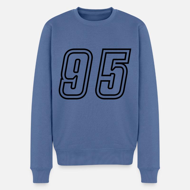 Numéro 95 - Pull Premium bio Homme - bleu pigeon