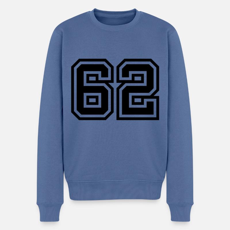 62 Zahl Symbol - Männer Premium Bio Pullover - Taubenblau