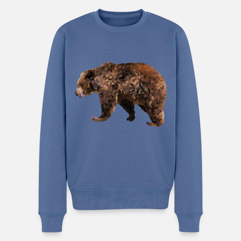Grizzlybär - Männer Premium Bio Pullover - Taubenblau