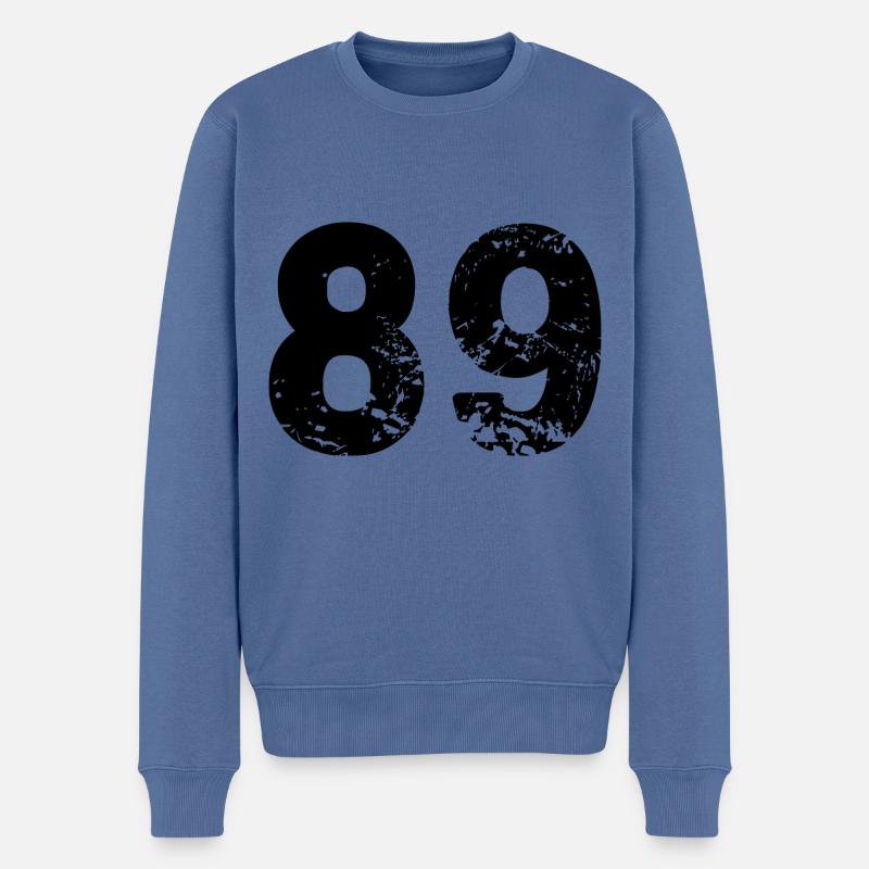 89 Zahl Trikot - Männer Premium Bio Pullover - Taubenblau