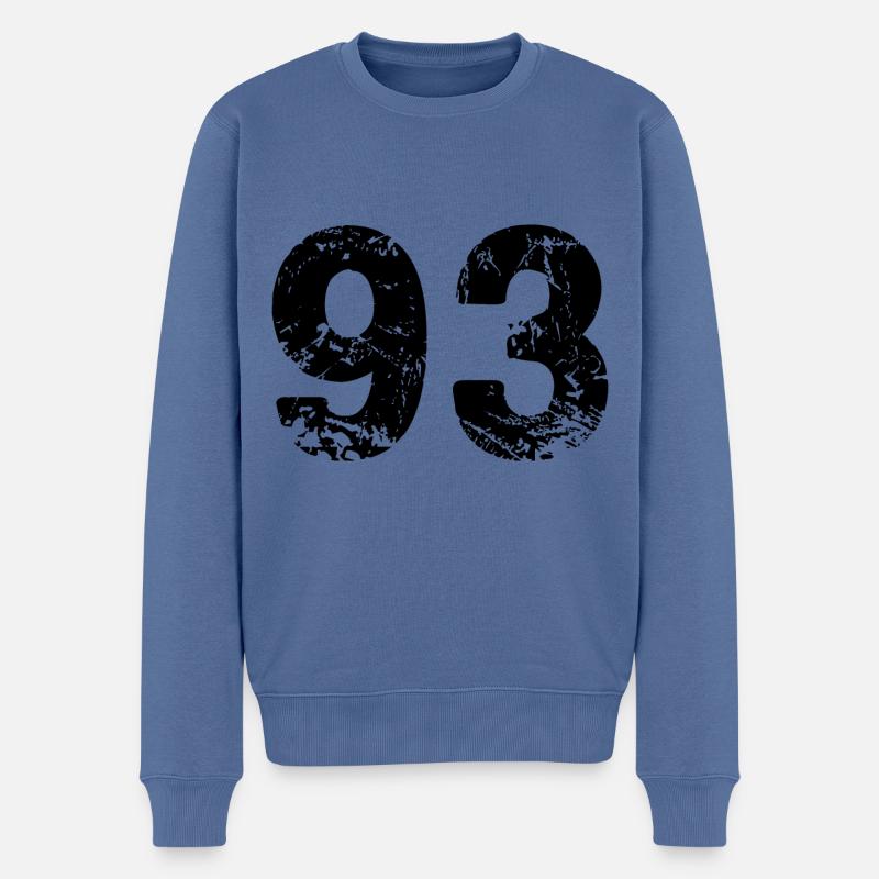 93 Zahl Trikot - Männer Premium Bio Pullover - Taubenblau
