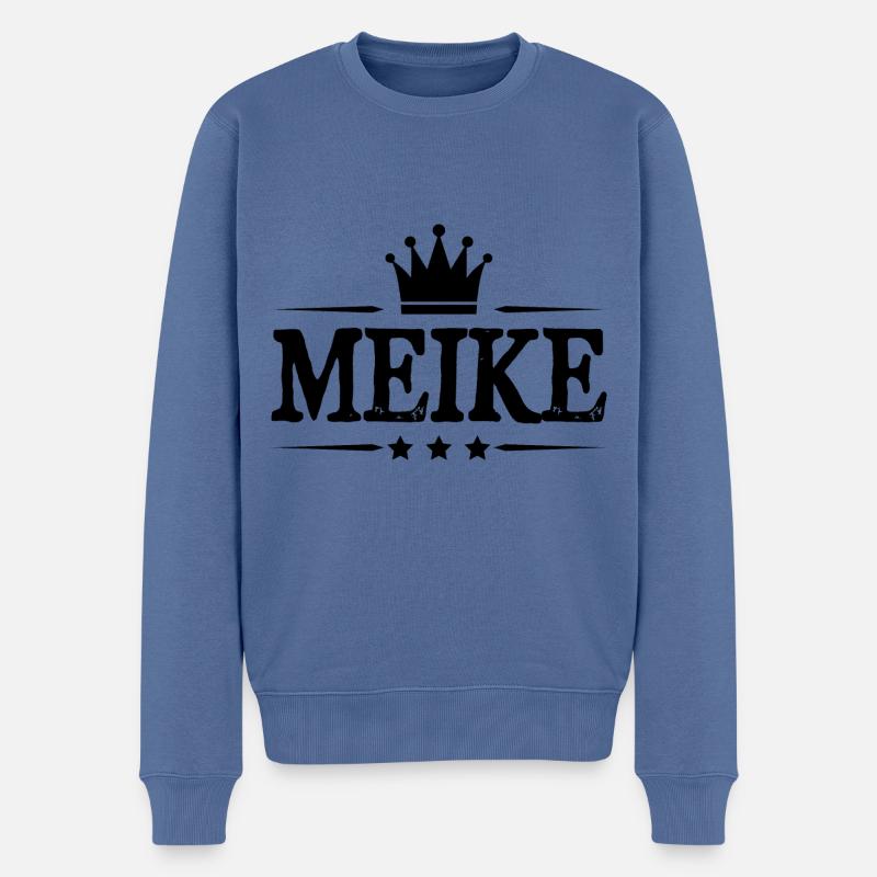 Meike - Männer Premium Bio Pullover - Taubenblau