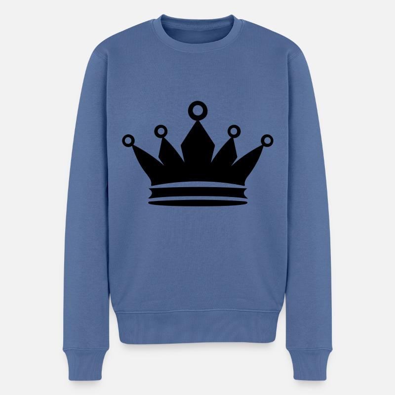 Krone Icon Symbol - Männer Premium Bio Pullover - Taubenblau