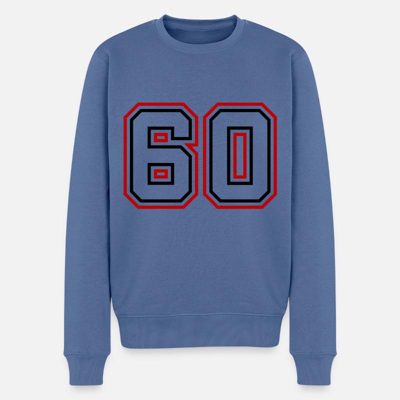Numéro 60 - Pull Premium bio Homme - bleu pigeon