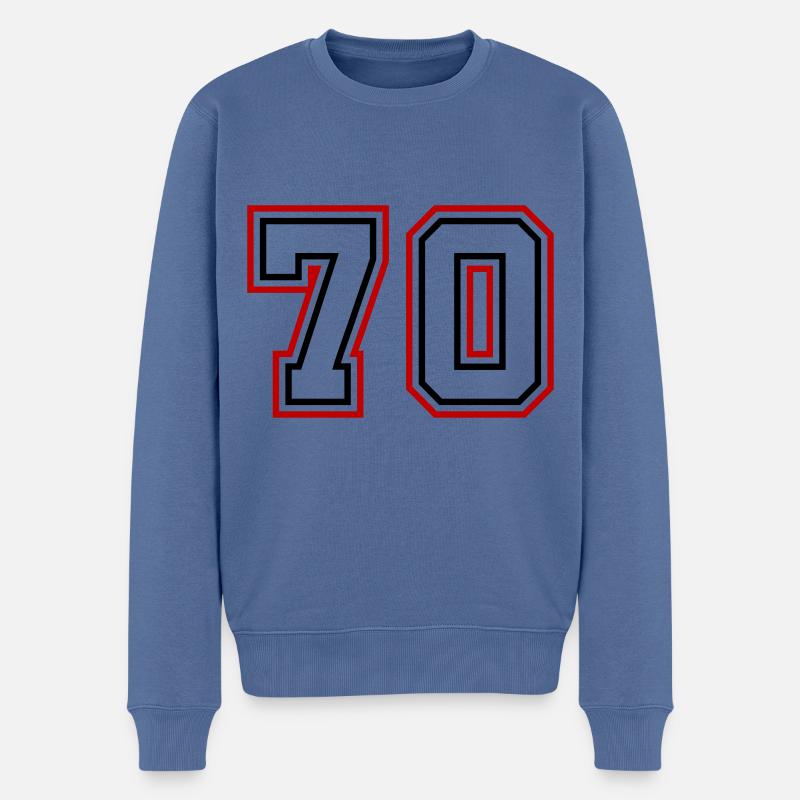 Numéro 70 - Pull Premium bio Homme - bleu pigeon