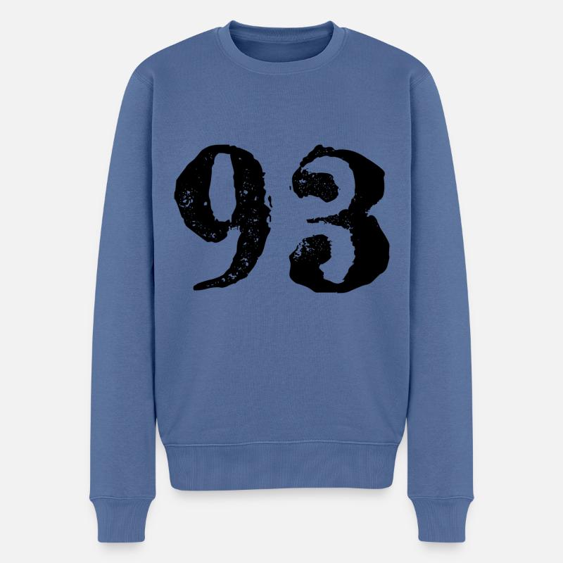 93 Zahl Trikot - Männer Premium Bio Pullover - Taubenblau