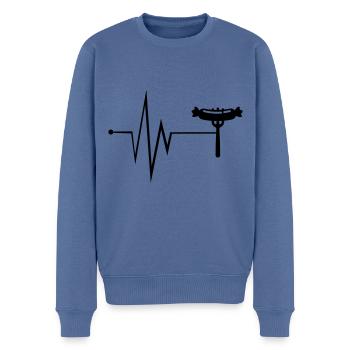 Bratwurst Fleisch Puls - Männer Premium Bio Pullover - Taubenblau - Vorne - Nico (187cm)