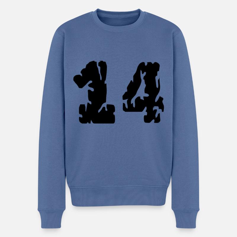 Maillot 14 Numéro - Pull Premium bio Homme - bleu pigeon