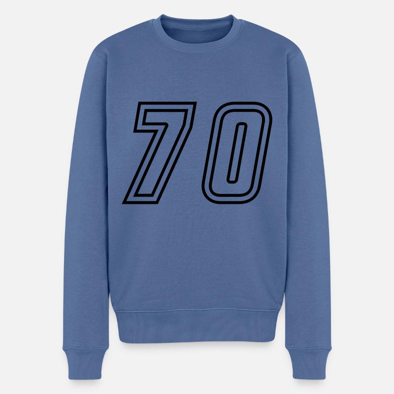 Numéro 70 - Pull Premium bio Homme - bleu pigeon