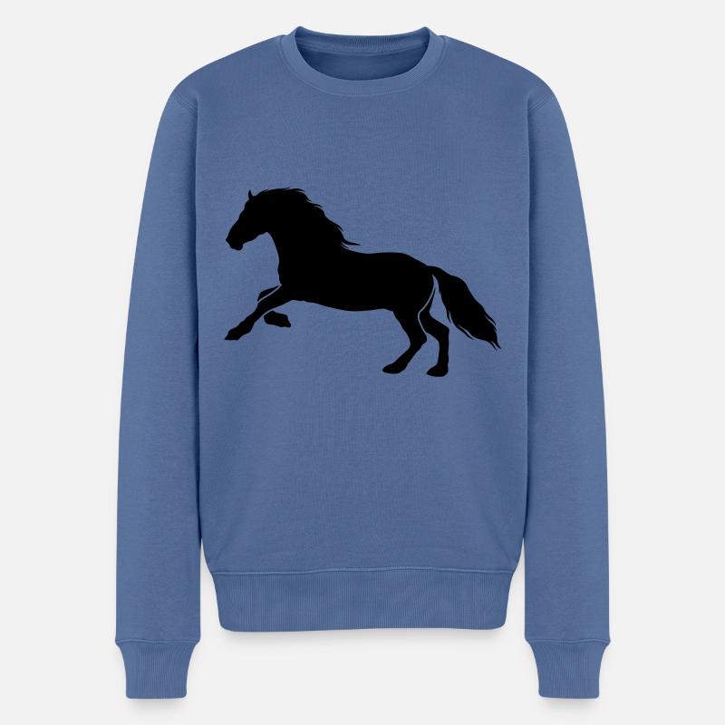 Icône Cheval Cheval - Pull Premium bio Homme - bleu pigeon
