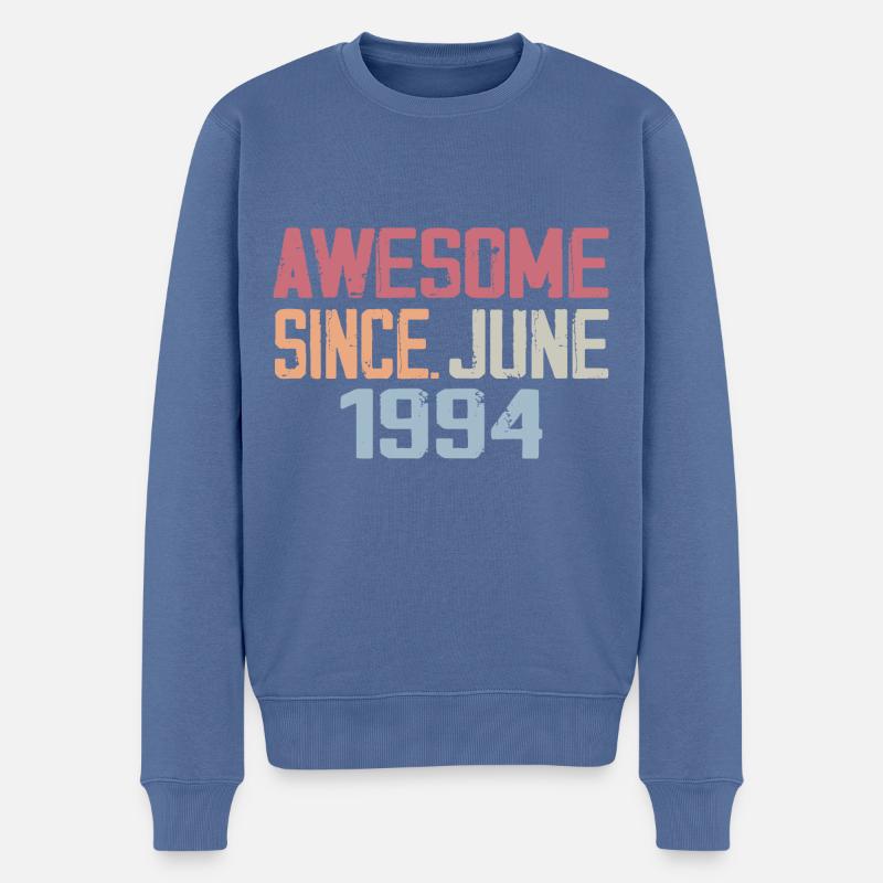 Juni 1994 Juni Retro Geburtstagsgeschenk Juni 1994 - Männer Premium Bio Pullover - Taubenblau