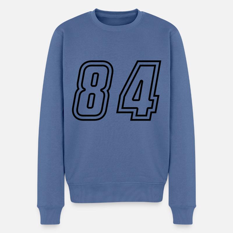 84 Zahl nummer - Männer Premium Bio Pullover - Taubenblau