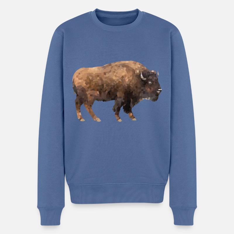 Bison - Pull Premium bio Homme - bleu pigeon