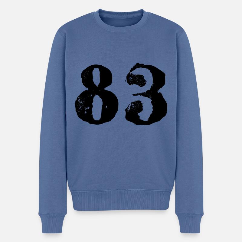 83 Zahl Trikot - Männer Premium Bio Pullover - Taubenblau