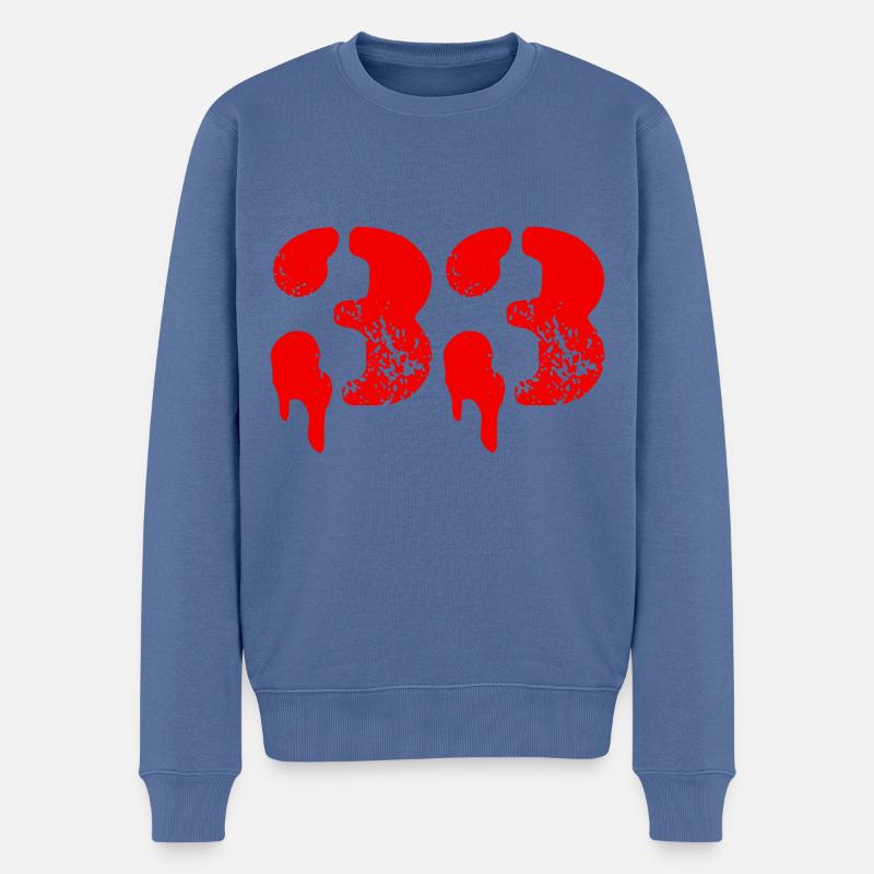 33 Symbole numérique - Pull Premium bio Homme - bleu pigeon
