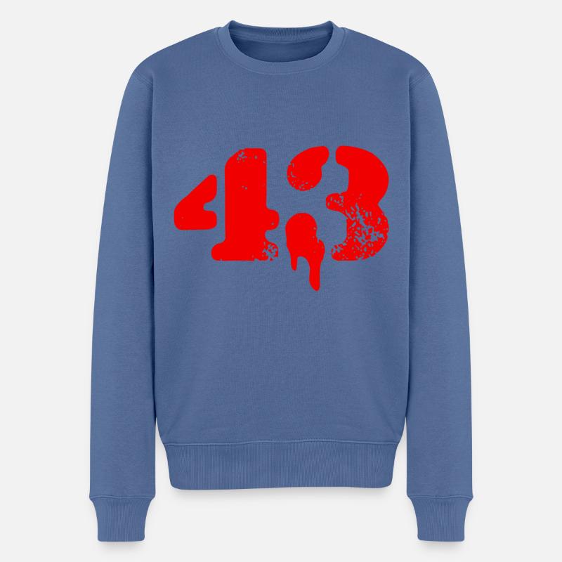 43 Symbole numérique - Pull Premium bio Homme - bleu pigeon