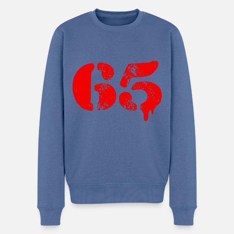 Symbole numérique 65 - Pull Premium bio Homme - bleu pigeon