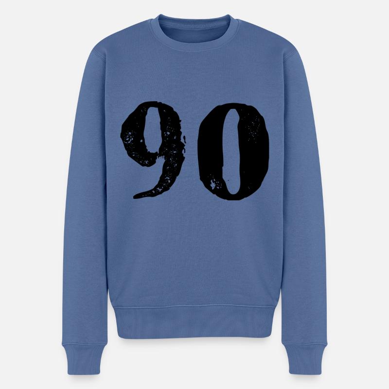 90 Zahl Trikot - Männer Premium Bio Pullover - Taubenblau