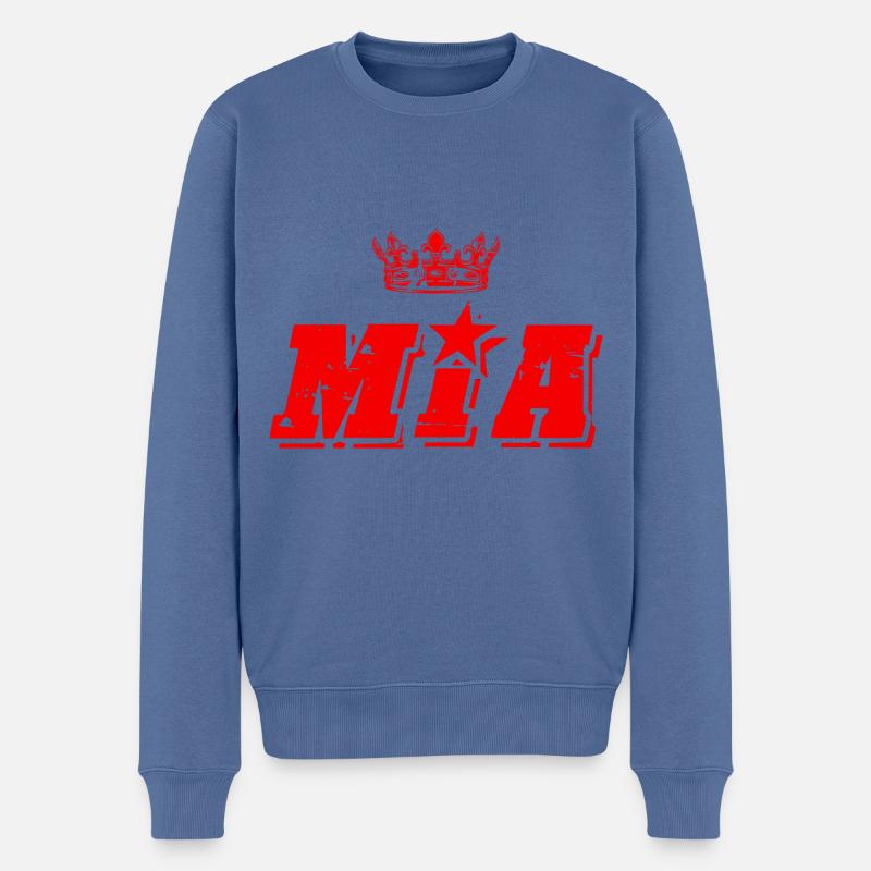 Mia - Männer Premium Bio Pullover - Taubenblau