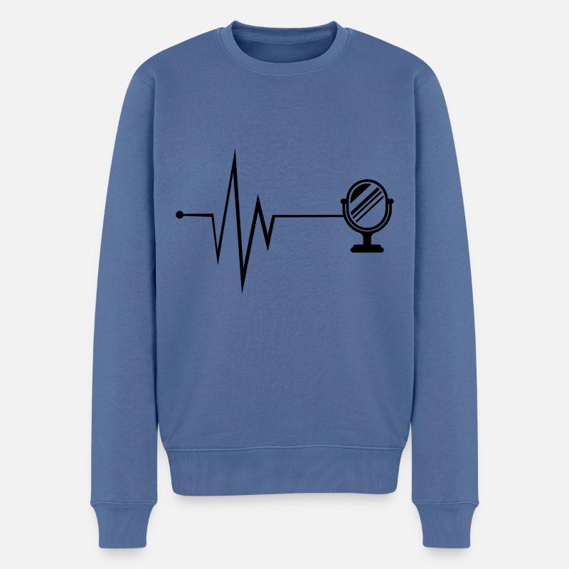 Spiegel Icon Puls - Männer Premium Bio Pullover - Taubenblau
