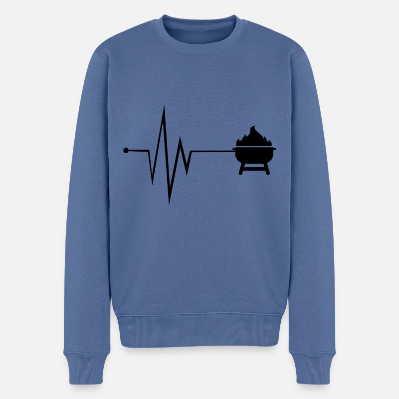 Symbole d’impulsion de gril - Pull Premium bio Homme - bleu pigeon